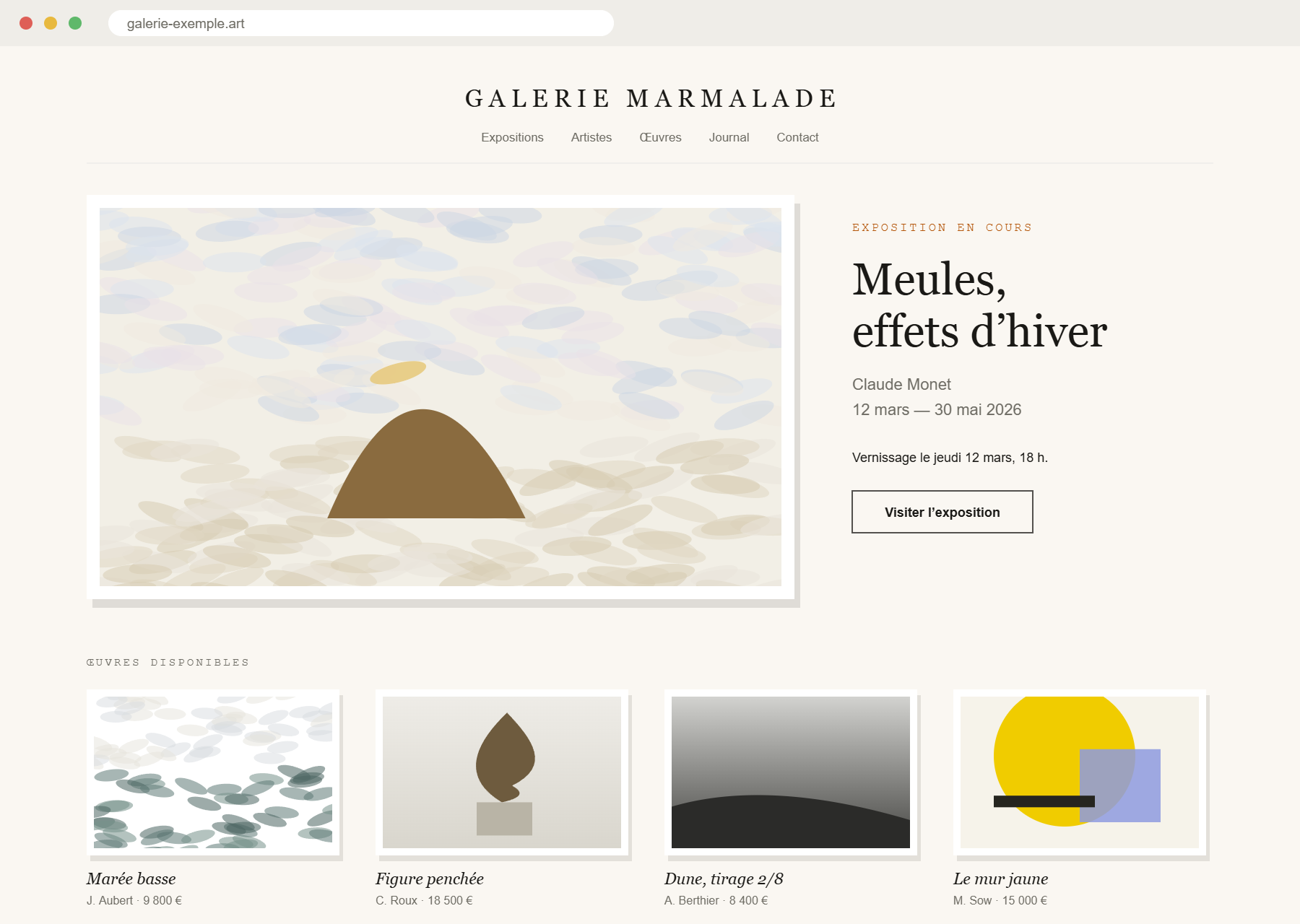 A gallery website powered by MARMALADE